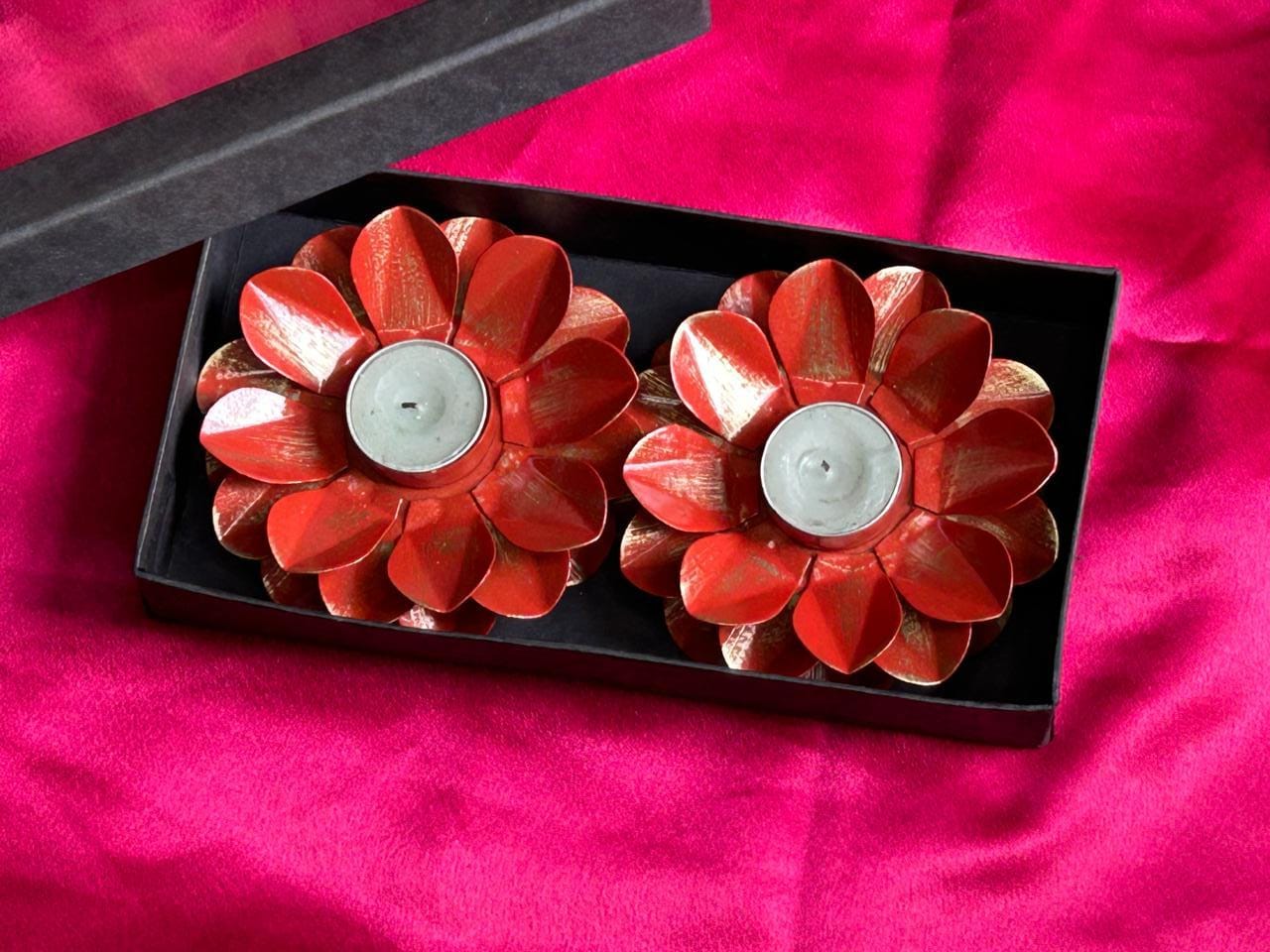Lotus Colourfull Diya  - T-Light Candle Holder