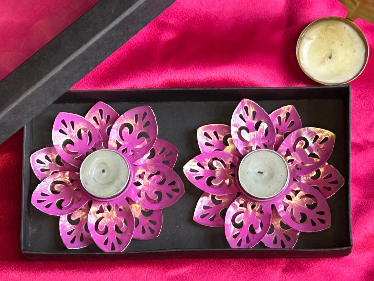 Lotus Colourfull Diya  - T-Light Candle Holder