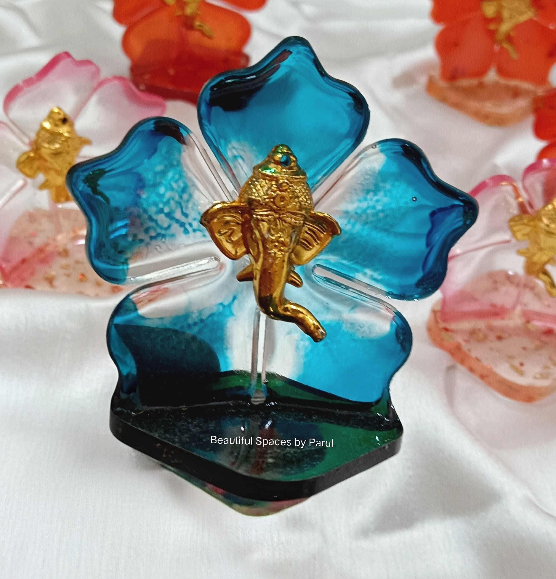 3d Ganesh Resin Stand  - Resin Car Dashborad /Office Table Top