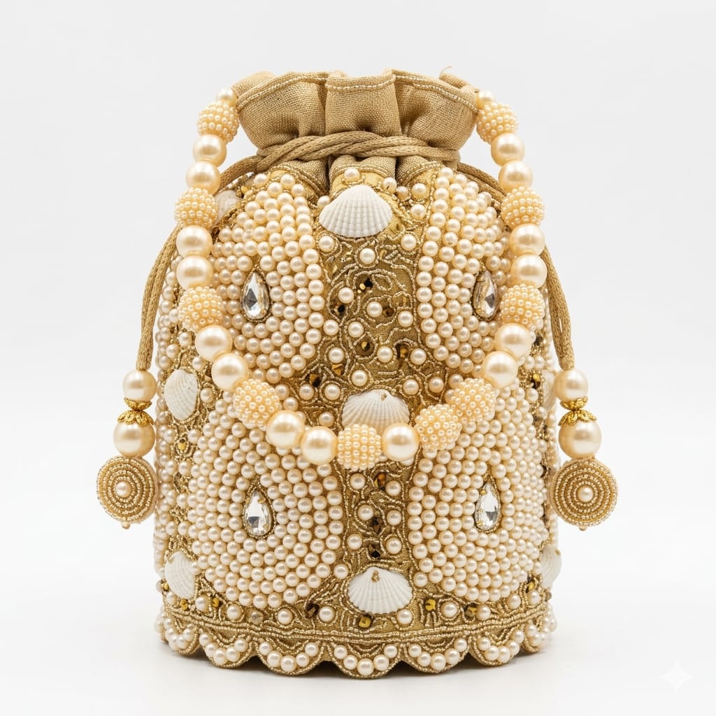 Designer Pearl.Potli Bag  - Clutch, Potli Bag