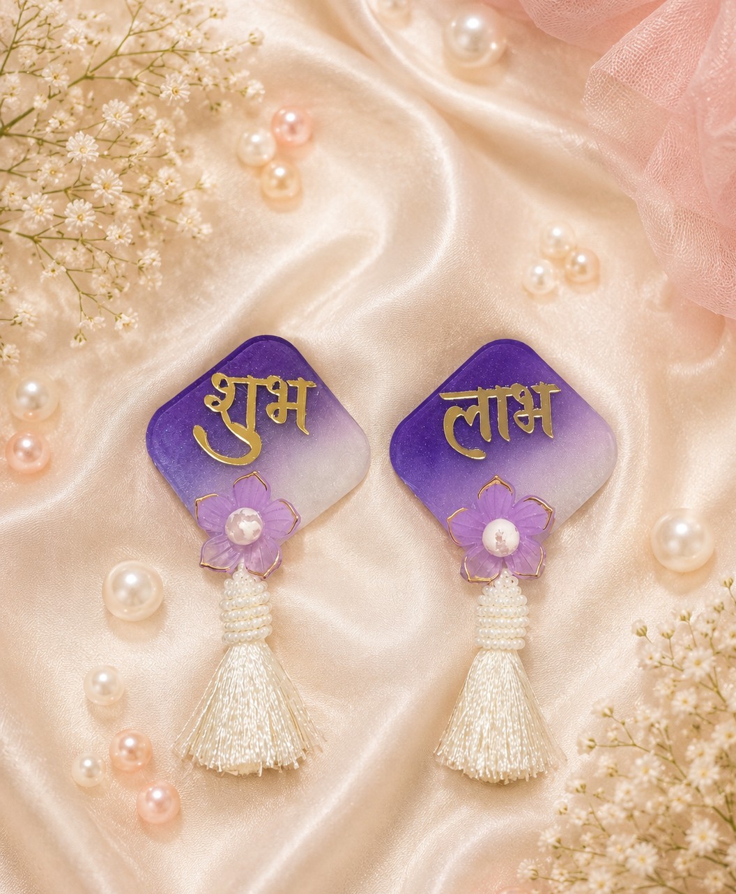 Luxury Shubh Labh Pair  - Resin Shubh Labh